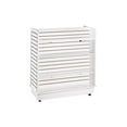 thumbnail image 1 of SSWBasics White Slatwall Gondola Unit - 6 Shelves Included (Base and Casters Included) - White Slatwall Panels Rolling Gondola Unit - Sturdy Slatwall Display - Perfect for Retail Applications, 1 of 1