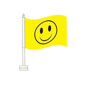 SSWBasics Window Clip on Flag - Smiley Face - 14 3/4 x 11 in - Set of 2