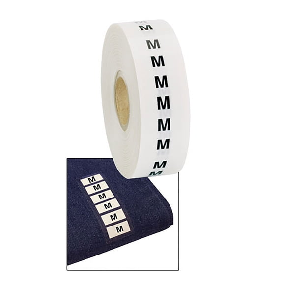 SSWBasics Wrap Around Clothing Size Labels - Size M - Roll of 500