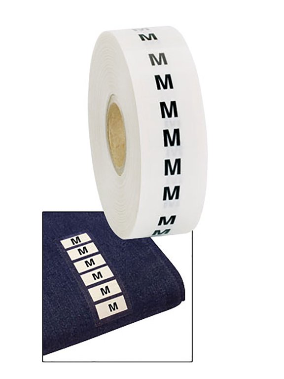 Wrap Around Clothing Size Labels - Size M - Roll of 500