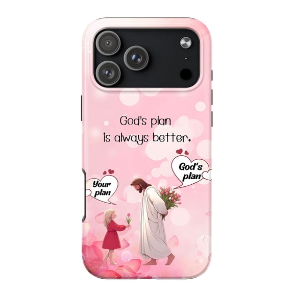 SSWD Double-Layer Glossy Phone Case For Samsung Galaxy S23 Plus, God Jesus and The Girl Pattern PBT+TPU Cases Shockproof Cover 1-PC