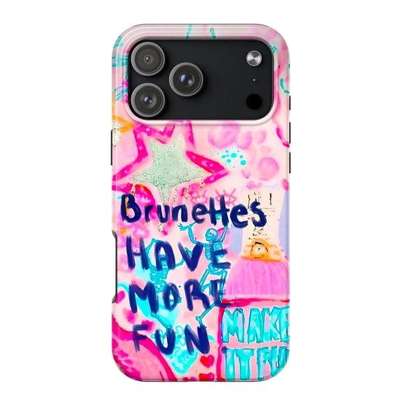 SSWD Double-Layer Glossy Phone Case For iPhone 15, Graffiti Skeleton Pattern PBT+TPU Aesthetic Shockproof Cover, Protective 1-PC