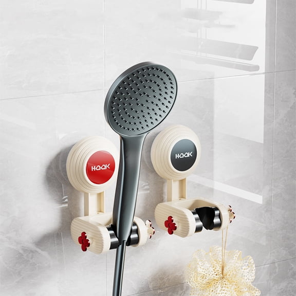 SSZMDLB under $5 1Pcs Shower Holder, Suction Cup Shower Head Holder, Adjustable Wall Mount Shower Caddy, No Drill Bathroom Organizer, Strong Adhesive Handheld Shower Wand Bracket, for Tile Glass Wall