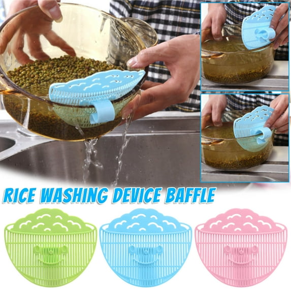 SSZMDLB under $5 3Pcs Rice Drainer, Kitchen Strainers, Clip On Rice Drainer Sieve, Snap On Pasta Colander for Pots, Easy Clean Food Grade Strainer for Vegetables, Grains, Dishwasher Safe