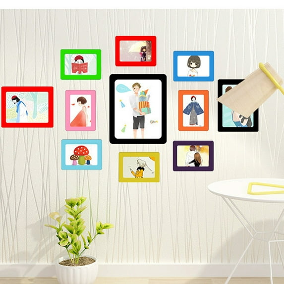 SSZMDLB under $5 5Pcs Magnetic Frames, Photo Frame, Colorful Magnetic Picture Frame for Refrigerator, Holds 5 Inch Photos, PVC Material with Various Colors, Easy to Insert and Change Pictures