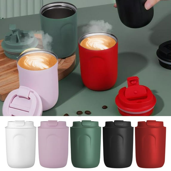 SSZMDLB under $5 5Pcs Stainless Steel Coffee Cup, Mini Coffee Cup, Stainless Steel Travel Cup, Insulated Drink Container, Portable Beverage Cup, Office Desk Mug, Thermal Keeping Cup