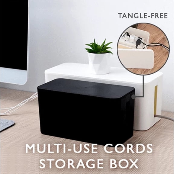 SSZMDLB under $5 Cable Storage Box, Wire Organizer Management Box, Power Cord Concealer, Neat Cable Solution for Office, Home Entertainment Center, Desk