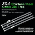 thumbnail image 1 of SSZMDLB under $5 Cable Ties, 304 Stainless Steel Exhaust Wrap Locking Straps, Metal Zip Ties for Mining, Ship, Petroleum, Electrical, Computer, Wire, Outdoor, Industrial Use, 1 of 9
