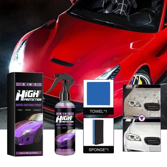 SSZMDLB under $5 Car Protective Coating, Car Protective Coating Spray, 6-in-1 Car Coating Paste, Scratch Wear Protection Spray, Strong Protective Layer, Gloss Enhancement, Easy Application