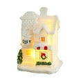 thumbnail image 1 of SSZMDLB under $5 Christmas Resin Decoration, White Glowing Snow House Desktop Ornament, Winter Village Microscape Decor with Warm Light, Holiday Gift for Christmas Decor, Snow View Cabin, 1 of 3
