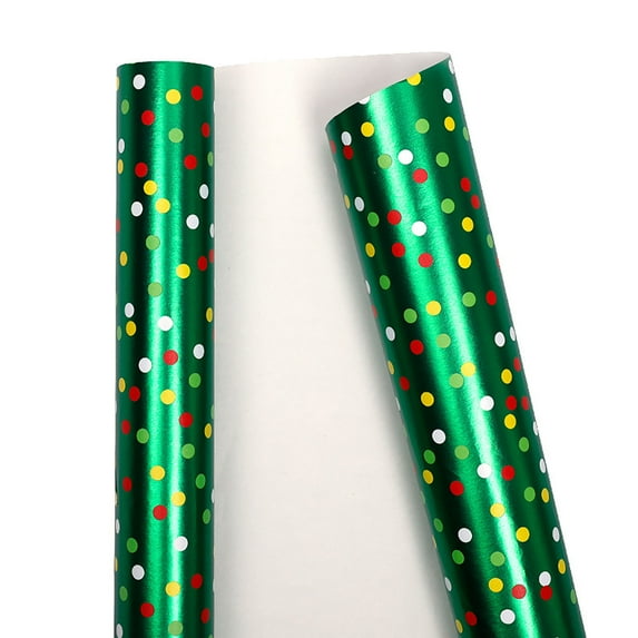 SSZMDLB under $5 Christmas Wrapping Paper, Large Size Gift Wrap 118IN Roll, 80 GSM Thick Red Green Pattern, Festive Present Wrapping for Holiday, Party, Celebration Gift Packaging Supplies