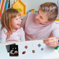 SSZMDLB under $5 Crystal Chakra Set, Crystal Chakra Set, Natural Stone Crystal Pendant Set, Hexagon Colorful Gemstone Gift Box for Meditation, Energy Healing, Home Decor, Office Desk