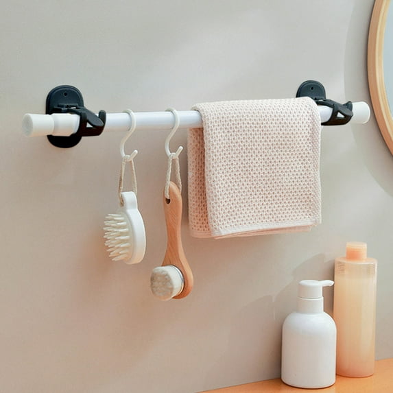 SSZMDLB under $5 Curtain Rod Hooks No Drill Adhesive Bracket Clip Easy Install Horizontal Rod Holder for Window Treatment Installation Rental Home Apartment Dorm