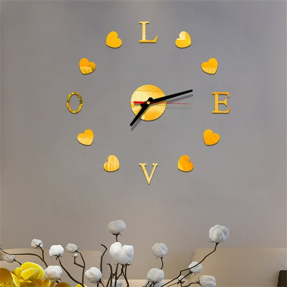 SSZMDLB under $5 DIY Wall Clock, DIY Wall Clock, Mirror Sticker Clock for Home Office Decor, Self Adhesive Silent Sweeping Clock for Living Room Bedroom Walls, Battery Powered Clock
