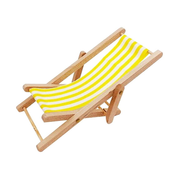 SSZMDLB under $5 Dollhouse Furniture, Dollhouse Beach Chair, 1:12 Scale Miniature Furniture, Foldable Doll Chair Model, Dollhouse Decor Accessory, Mini Beach Lounge Chair