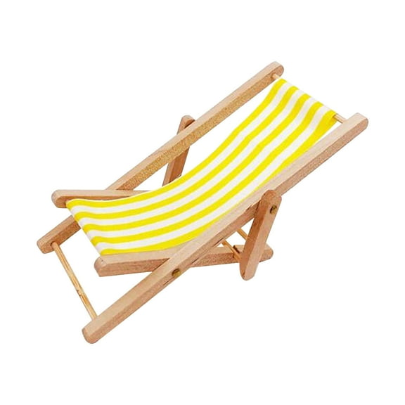 SSZMDLB under $5 Dollhouse Furniture, Dollhouse Beach Chair, 1:12 Scale Miniature Furniture, Foldable Doll Chair Model, Dollhouse Decor Accessory, Mini Beach Lounge Chair