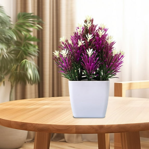 SSZMDLB under $5 Fake Flowers Simulation Plants Potted Decor for Indoor Home Table Desk Shelf Living Room Office Wedding Party Centerpiece Decoration Gift Housewarming