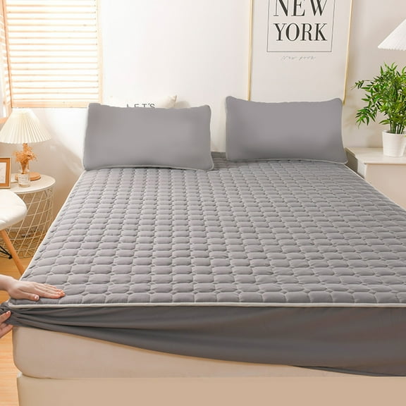 SSZMDLB under $5 Fitted Sheet, Bed Mattress Protective Cover, Pocket Fitted Bed Sheet with Non-Slip, Winter Warm Breathable Mattress Protector, Skin Care Bedding for Bedroom