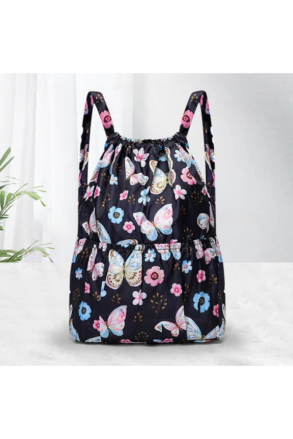 under $5 Foldable Travel Backpack, Drawstring Travel Backpack, Foldable Duffle Bag with Wet Dry Compartment, Lightweight Gym Bag for Sports, Large Capacity Pack for Weekend Trip