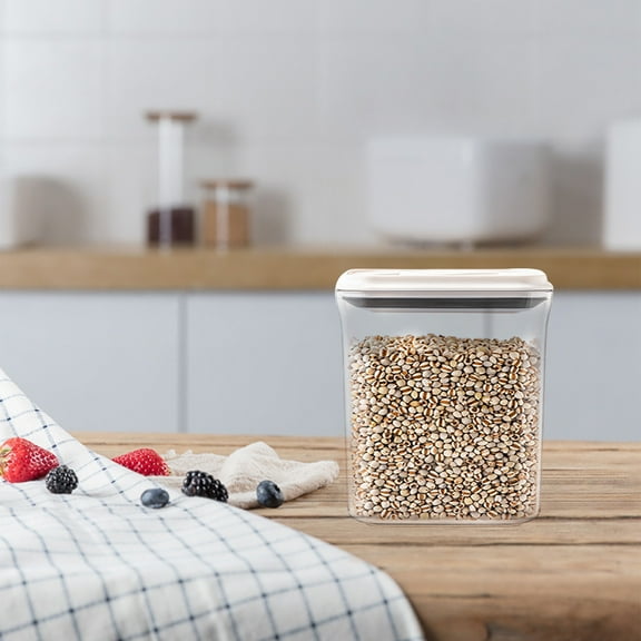 SSZMDLB under $5 Food Storage Container, Airtight Plastic Canister with Locking Lid, Pantry Organization System, Clear Stackable Kitchen Jars for Cereal Flour Snacks Pasta