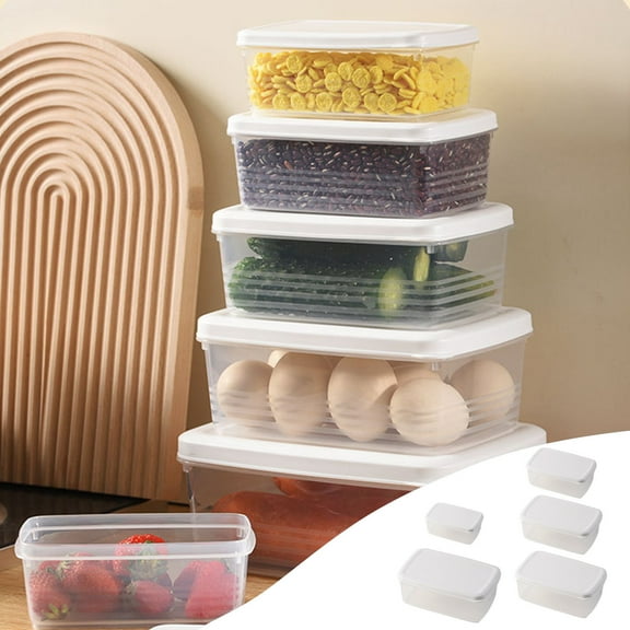 SSZMDLB under $5 Food Storage Containers, Fresh Food Storage Container Set, Refrigerator Organizer Bins, Reusable Clear Kitchen Containers, Airtight Lid Leakproof, Freezer Microwave Safe