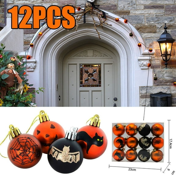 SSZMDLB under $5 Halloween Ornaments, Wreath Ball, Shatterproof Hanging Ornaments and Ghost Decor, Party and Festival Decorations, Ceiling and Tree Hanging Balls, Halloween Party Supplies