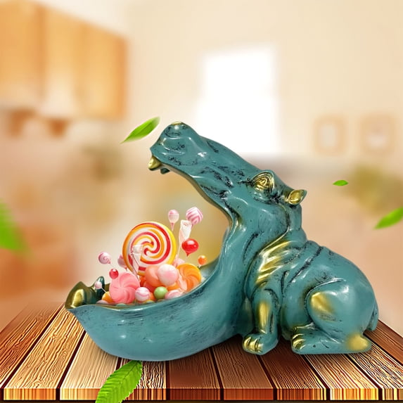 SSZMDLB under $5 Hippo Candy Dish, Hippo Candy Dish, Resin Animal Decor, Key Bowl Container, Living Room Centerpiece, Novelty Home Decor, Conversation Starting Piece