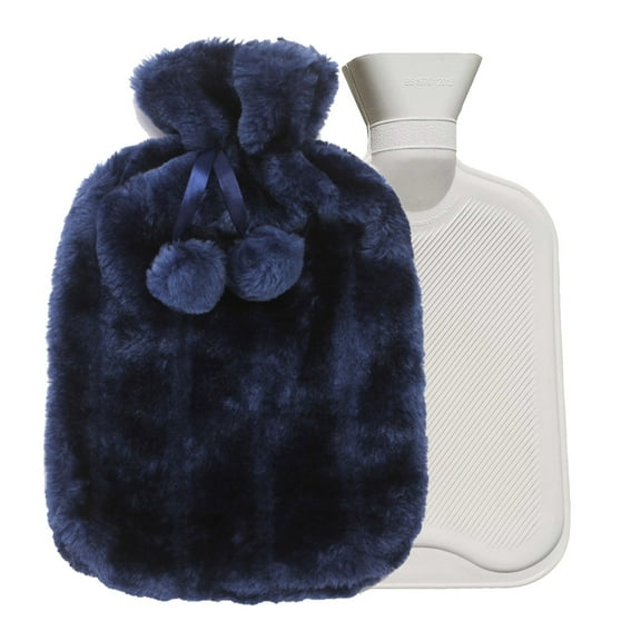 SSZMDLB under $5 Hot Water Bottle, Hot Water Bottle, 2L Rubber Hot Water Bag with Faux Fleece Cover, Heat Therapy Bottle for Pain Relief, Warm Compress for Cramps Cold
