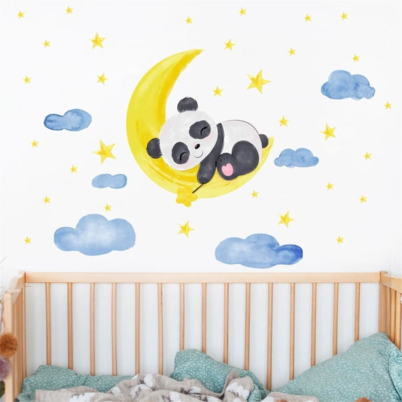 SSZMDLB under $5 Kids Room Wall Sticker, Kids Wall Sticker, DIY Children's Room Background Decoration with Animals Clouds, Removable Wall Art for Bedroom Living Room, Colorful and Playful