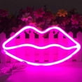 thumbnail image 1 of SSZMDLB under $5 LED Neon Sign, LED Neon Signs, Lip Shaped Night Light, Wall Decor Lights for Bedroom, Christmas, Wedding, Party Decorations, USB Powered Battery Operated Red Lights, 1 of 2
