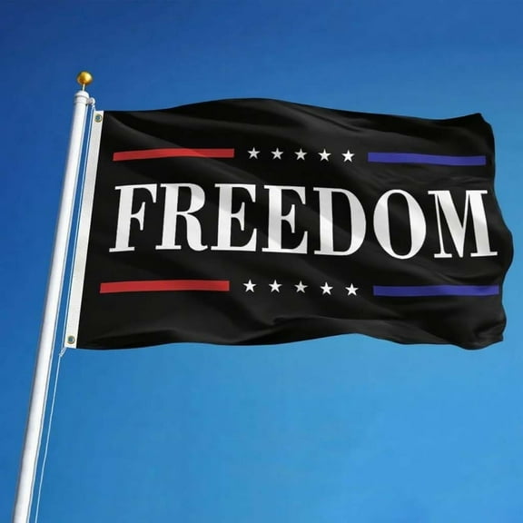 SSZMDLB under $5 Letter Flag Banner, Freedom Patriotic Party Decor, Outdoor Indoor Sign for Events, Celebration, Rally, Parade, Yard Garden, Porch, Wall Hanging, Decorative Banner Flag