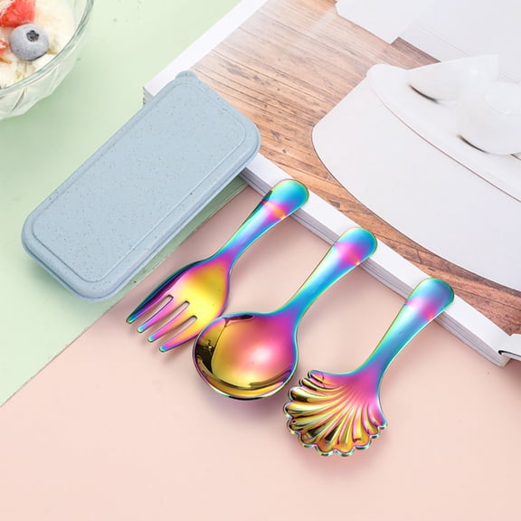 SSZMDLB under $5 Mini Spoon Set, Stainless Steel Coffee Spoon Set, Mini Spoon with Storage Box, Long-handled Stirring Spoon for Coffee, Tea, Desserts, Kitchen, Dining, Gift, Dishwasher Safe