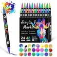 thumbnail image 1 of SSZMDLB under $5 Paint Markers, Acrylic Paint Pens Set, Double Tip Marker Pens for Art, Vibrant Color Drawing Pens, Artistic Markers for Craft Painting, 1 of 9