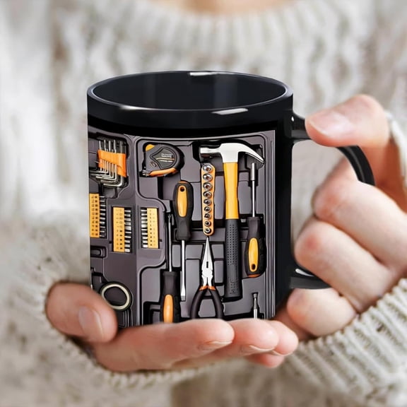 SSZMDLB under $5 Personalized Mug, Personalized Tool Coffee Mug, Mechanic and Construction Worker Gift, Father's Day Present for Tradesmen, DIY Enthusiast Drinking Cup