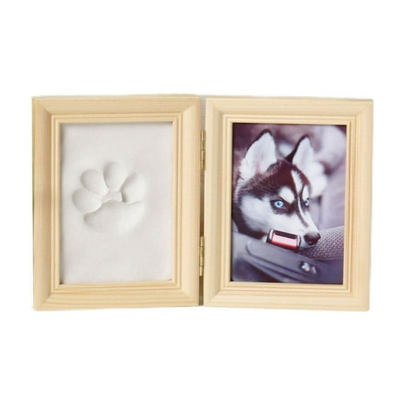 SSZMDLB under $5 Pet Paw Print Frame, Personalized Pet Memorial Frame, Custom Paw Print Keepsake Kit with Wood Frame, Memory Photo Display for Dog Cat, Cherished Gift for Pet Owners