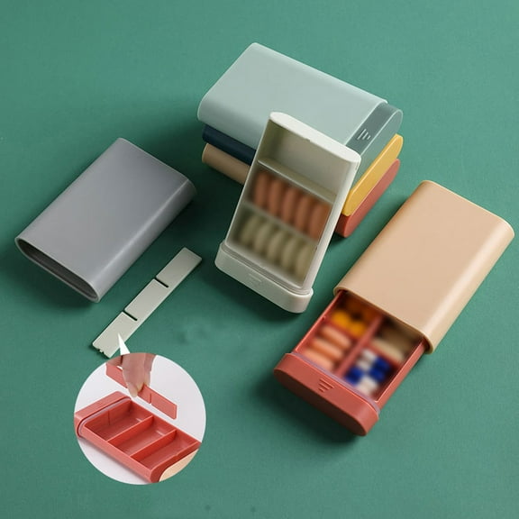 SSZMDLB under $5 Pill Organizer, Travel Pill Case, Portable Medicine Box with 6 Compartments, Weekly Pill Dispenser, Medication Storage, Daily Pill Reminder, Compact Carry Case, Health Organizer