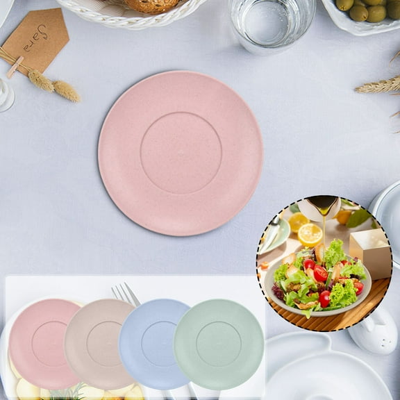 SSZMDLB under $5 Plastic Plates Set, Plastic Plates, Set of Small Dishes for Kitchen, for Fruit Snacks Dumplings, Food Grade Safe Material, Lightweight and Portable, Easy to Clean Dishwasher Safe