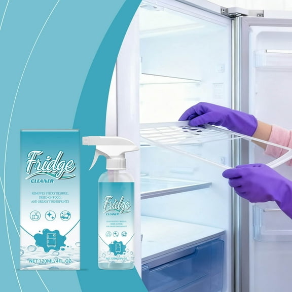SSZMDLB under $5 Refrigerator Cleaner, Refrigerator Cleaner Spray, Removes Stains, Odors, Disinfects, For Fridge, Freezer Interior, Shelves, Drawers, Fresh Scent, Safe on Surfaces