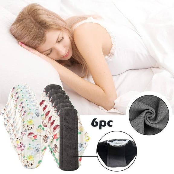 SSZMDLB under $5 Reusable Sanitary Pads, Reusable Sanitary Pads Cloth, Washable Feminine Menstrual Pad, Absorbent Leakproof Period Pad with Wet Bag, Eco-friendly Pad for Travel Outdoor Daily Use