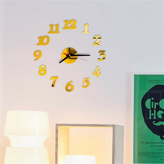 SSZMDLB under $5 Roman Numeral Clock, Wall Clock, DIY Roman Numbers Mirror Sticker, Acrylic Decal Home Decor, Silent Sweep Quartz Movement, Living Room Bedroom Office, Peel and Stick Installation