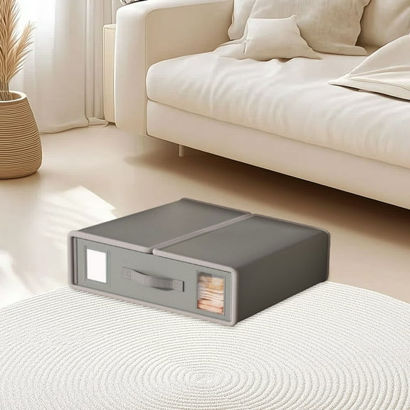 SSZMDLB under $5 Sheet Organizer, Bed Linen Storage Box Organizer, Foldable Sheet Storage with Zipper, Blanket Quilt Cover Closet Organizer, Wardrobe Organizer for Bedroom Storage Solution