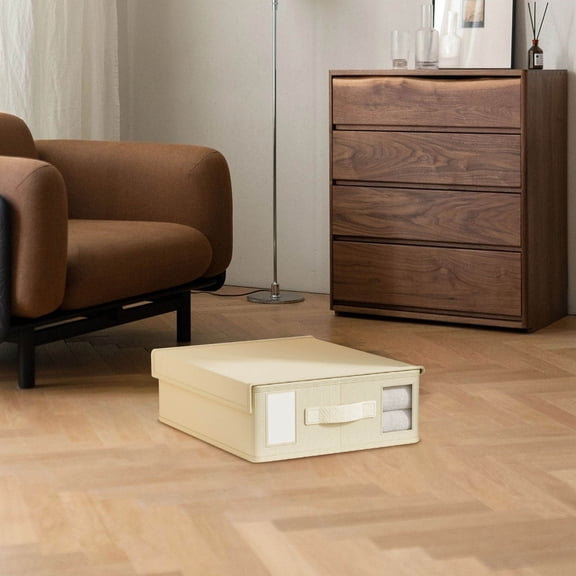 SSZMDLB under $5 Sheet Organizer, Bed Linen Storage Box Organizer, Foldable Sheet Storage with Zipper, Blanket Quilt Cover Closet Organizer, Wardrobe Organizer for Bedroom Storage Solution