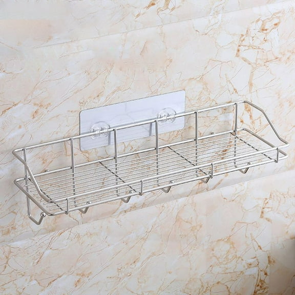 SSZMDLB under $5 Shower Basket Organizer, Wall Mounted Bathroom Shelf, Stainless Steel Storage Rack, Waterproof Shower Caddy for Bathroom Kitchen Storage