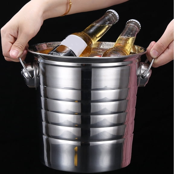 SSZMDLB under $5 Stainless Steel Ice Bucket, Drink Cooler Container, Beverage Chilling Bucket, Party Serving Bucket, Home Bar Accessory, Entertainment Serving Equipment