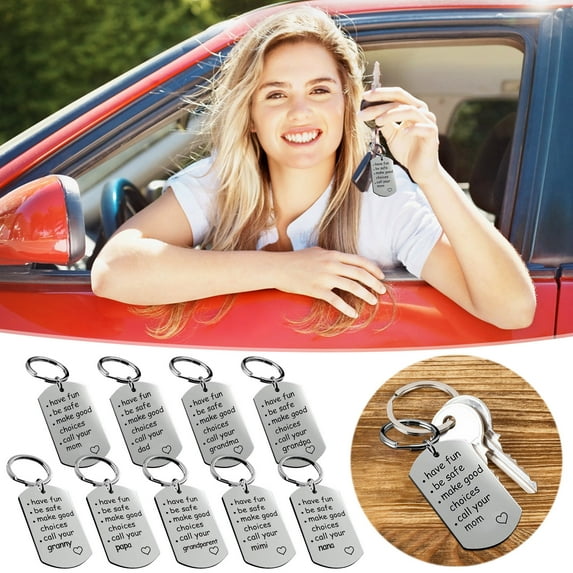 SSZMDLB under $5 Stainless Steel Keychain, Engraved Message Gift for Graduation Drivers, Motivational Accessory for College Students, Military Personnel, Daily Use