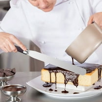 SSZMDLB under $5 Stainless Steel Offset Spatula, Cake Icing Spreader with Wood Handle, Baking Decorating Tool for Frosting and Cream, Professional Kitchen Utensil for Cake Making