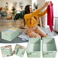 thumbnail image 1 of SSZMDLB under $5 Storage Organizer Box, Folding Wardrobe Storage Container, Sweater Pants Organizing Drawer, Bedroom Closet Box for Home Office Dormitory Moving Packing, Stackable Fabric Bin, 1 of 9