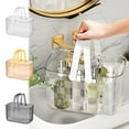 thumbnail image 1 of SSZMDLB under $5 Transparent Bath Basket, Rectangular Shower Storage Container, Bathroom Student Organization, Plastic Shower Caddy, Blue Bathroom Storage Solution, 1 of 9