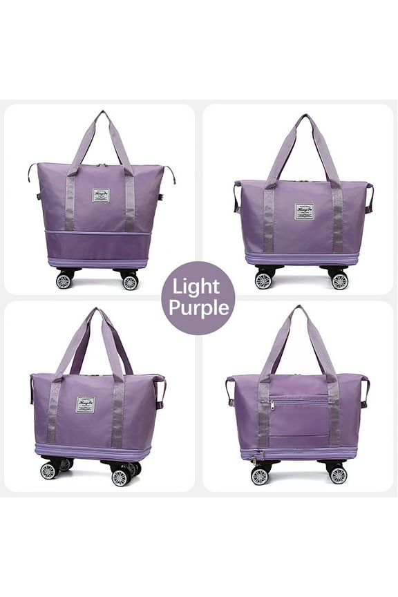 under $5 Travel Bag, Large Capacity Wheeled Duffel Bag, Water Proof Folding Luggage, Multi Function Carry On Bag for Gym, Yoga, Sports, Weekend Trip, Business Travel