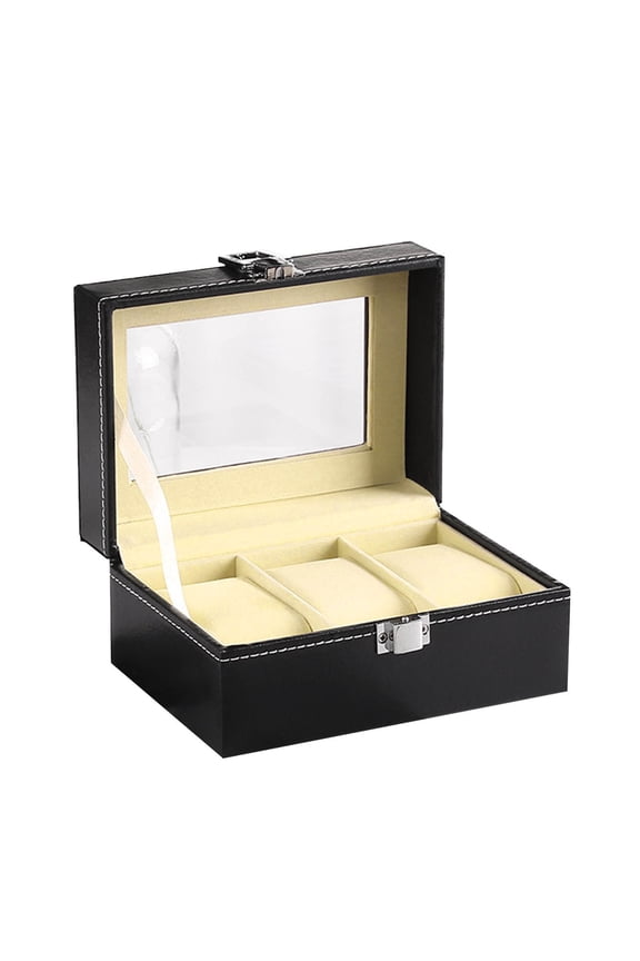 under $5 Watch Display Case, Watch Box, Leather Display Storage Organizer, Multi Slot Jewelry Case, Glass Top Showcase, Dresser Drawer Organizer, Gift Presentation